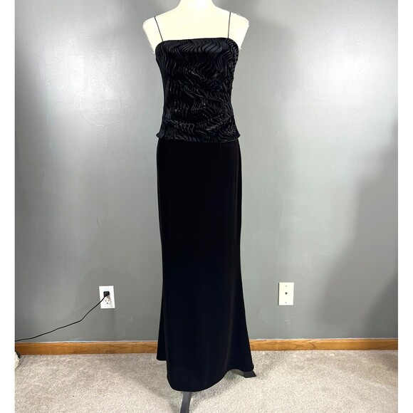 Vintage Y2K JSBoutique Velvet Maxi Dress 4 Sleeveless Whimsigoth Asymmetric Prom - Picture 1 of 10